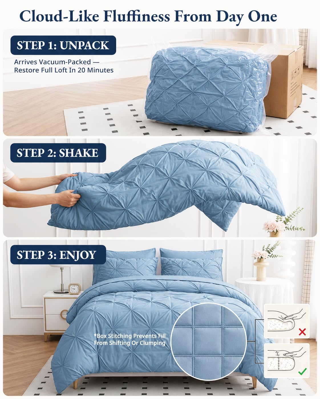 Amazon.com: LANE LINEN 7 Piece Queen Comforter Microfiber All